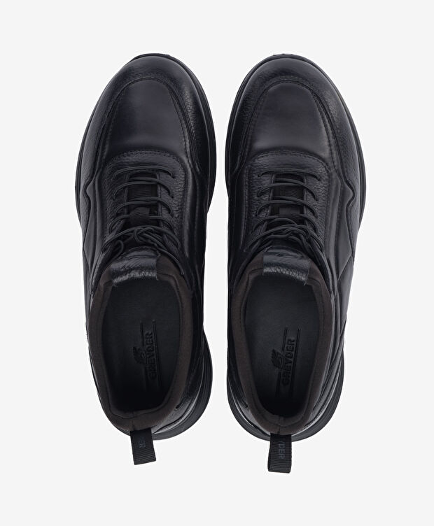 Erkek Siyah Hakiki Deri Ayakkabı - 5