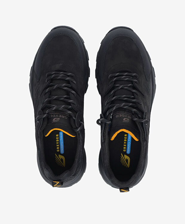 Erkek Siyah Gri Hakiki Deri Su Geçirmez Outdoor Ayakkabı - 6