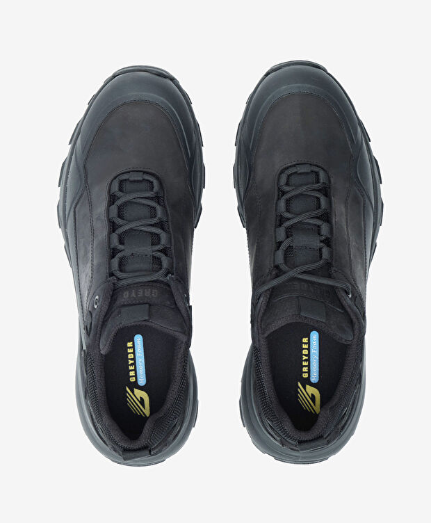 Erkek Siyah Hakiki Deri Su Geçirmez Outdoor Ayakkabı - 6