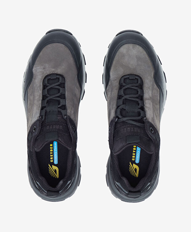 Erkek Koyu Gri Hakiki Deri Su Geçirmez Outdoor Ayakkabı - 6
