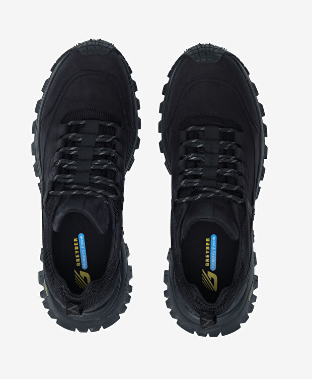 Erkek Siyah Hakiki Deri Su Geçirmez Outdoor Ayakkabı - 6