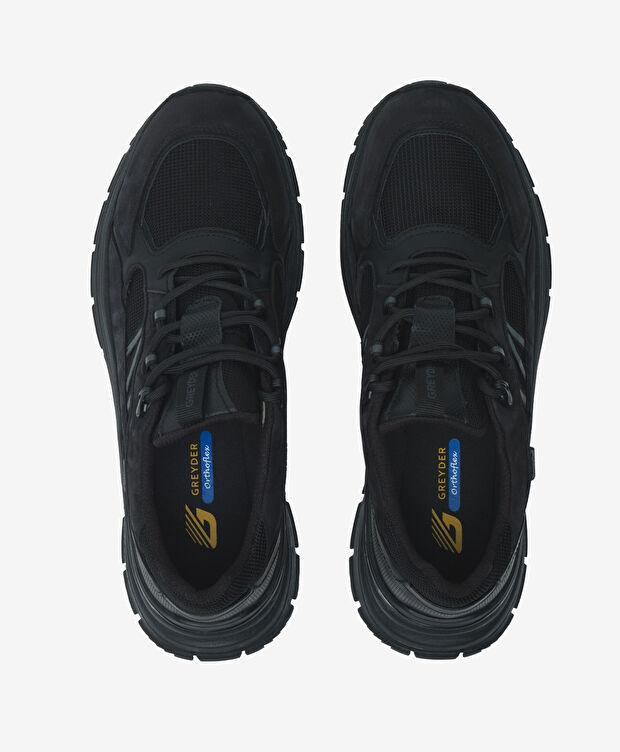 Erkek Siyah Hakiki Deri Su Geçirmez Outdoor Ayakkabı - 6