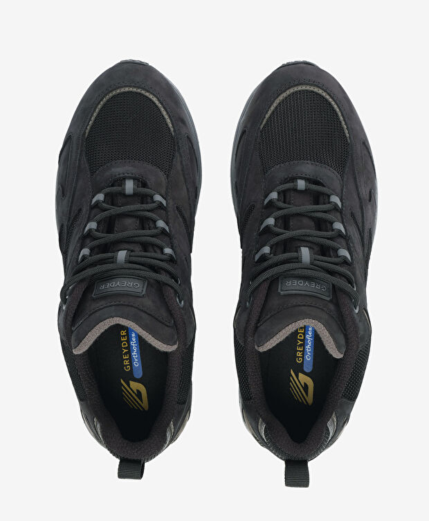 Erkek Siyah Hakiki Deri  Su Geçirmez Outdoor Ayakkabı - 5