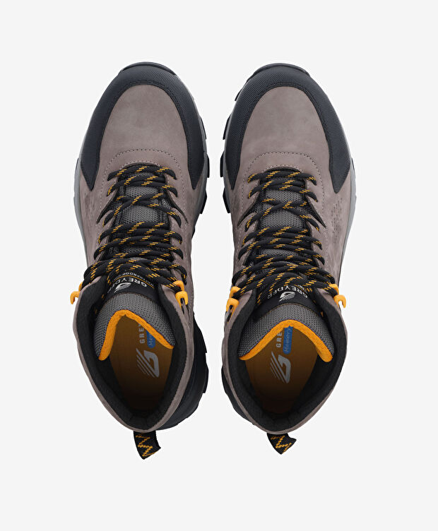 Erkek Koyu Gri Hakiki Deri Su Geçirmez Outdoor Bot - 6