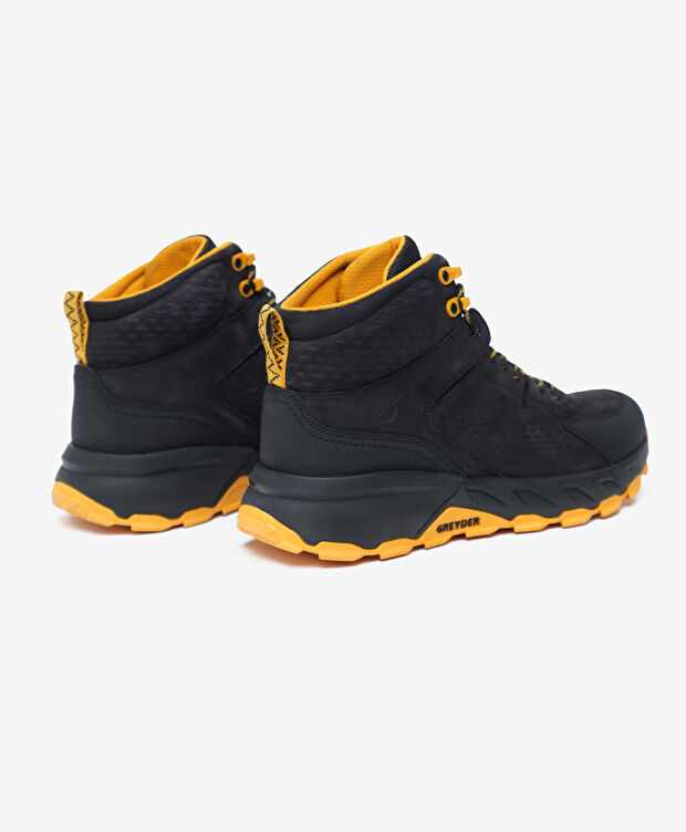 Erkek Siyah Sarı Hakiki Deri Su Geçirmez Outdoor Bot - 5