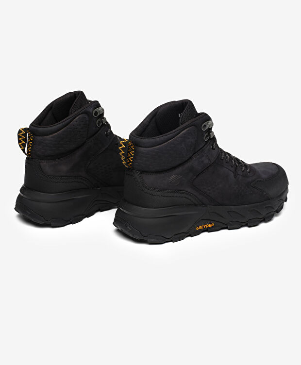 Erkek Siyah Hakiki Deri Su Geçirmez Outdoor Bot - 5