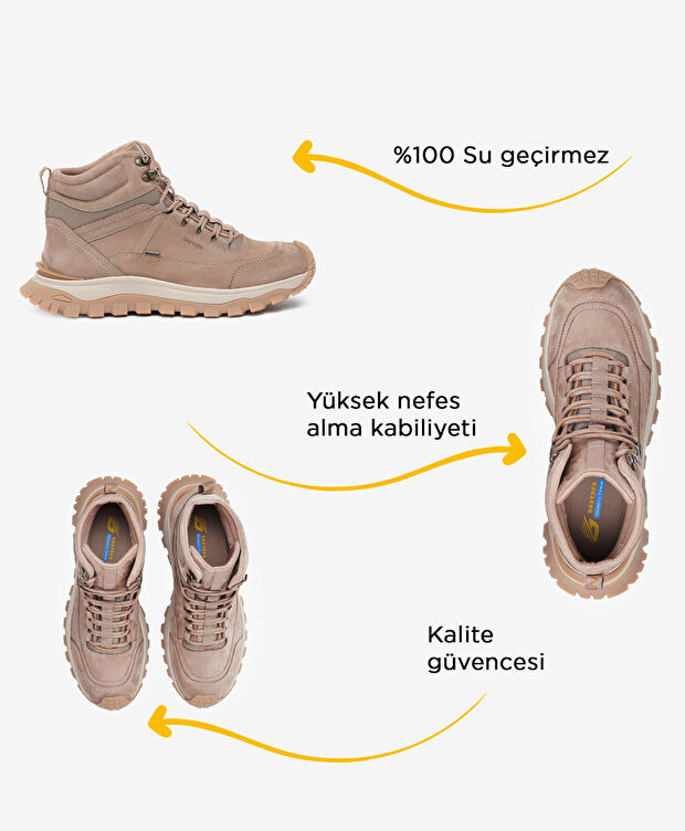 Erkek Vizon Hakiki Deri Su Geçirmez Outdoor Bot - 2