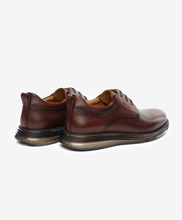 Erkek Kahverengi Hakiki Deri Oxford Ayakkabı - 4