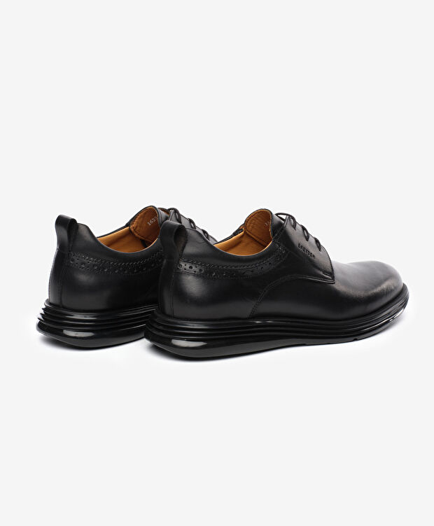 Erkek Siyah Hakiki Deri Oxford Ayakkabı - 4