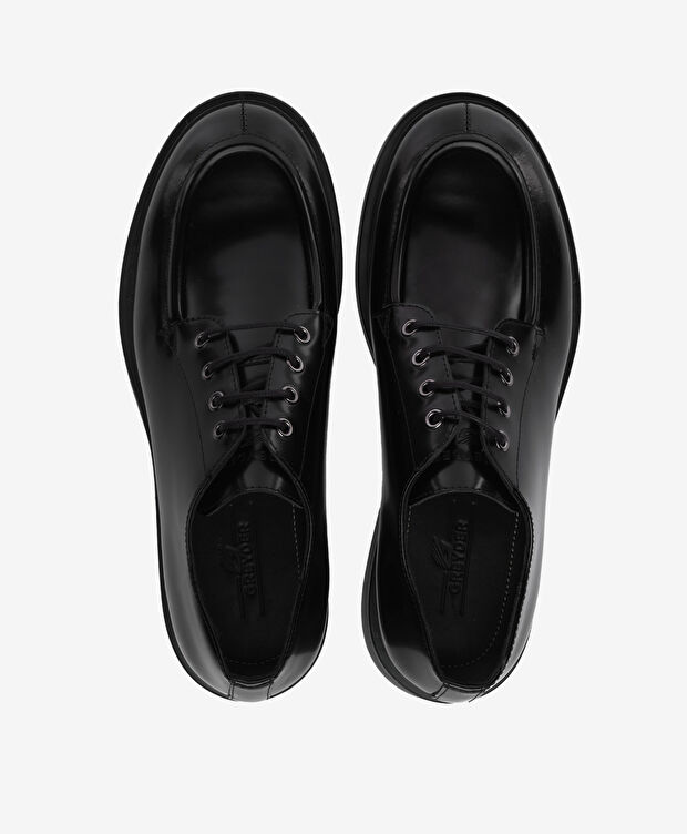 Erkek Siyah Hakiki Deri Oxford Ayakkabı - 5