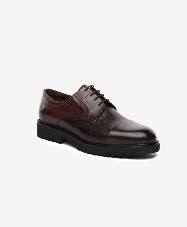 Erkek Kahverengi Hakiki Deri Klasik Ayakkabı - 2