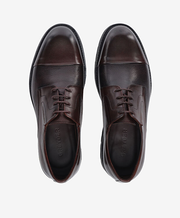 Erkek Kahverengi Hakiki Deri Klasik Ayakkabı - 5