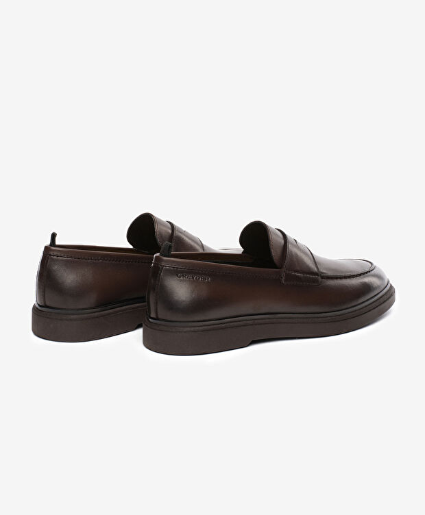 Erkek Kahverengi Hakiki Deri Loafer Ayakkabı - 4