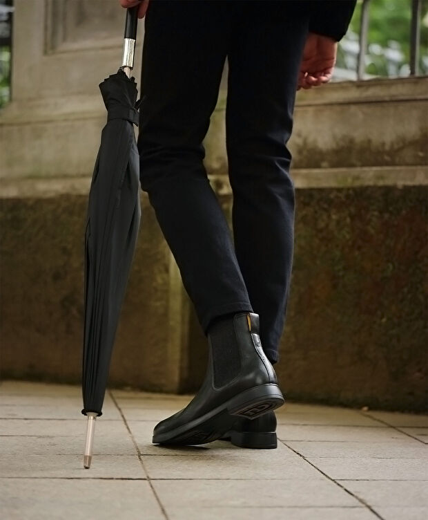 Erkek Siyah Hakiki Deri Chelsea Bot - 6