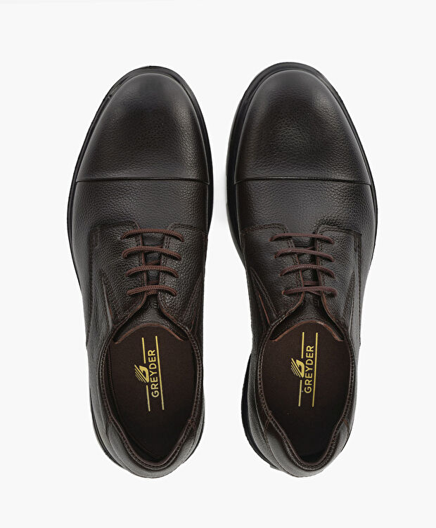 Erkek Kahverengi Hakiki Deri Oxford Ayakkabı - 5