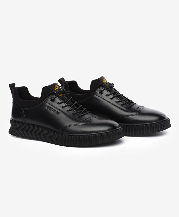 Erkek Siyah Hakiki Deri Ayakkabı - 3