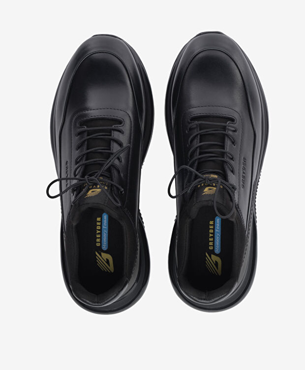 Erkek Siyah Hakiki Deri Ayakkabı - 5