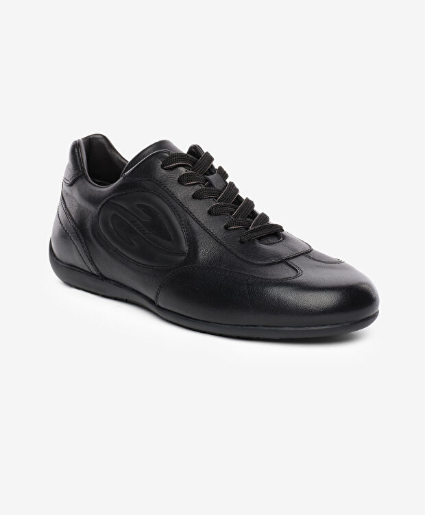 Erkek Siyah Hakiki Deri Sneaker Ayakkabı - 2