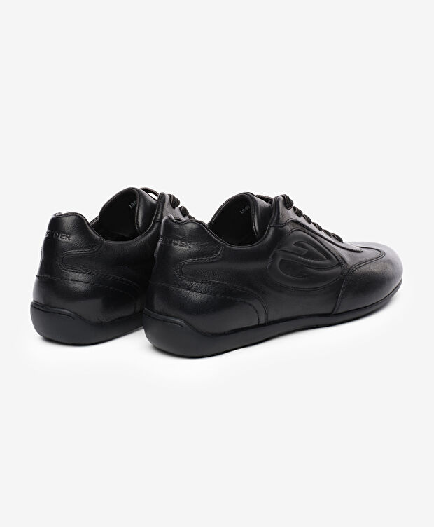 Erkek Siyah Hakiki Deri Sneaker Ayakkabı - 4