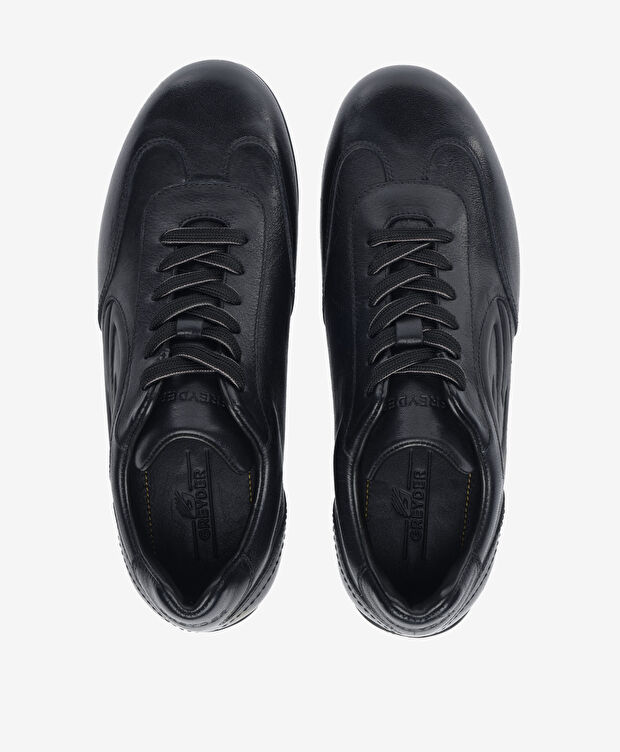 Erkek Siyah Hakiki Deri Sneaker Ayakkabı - 5