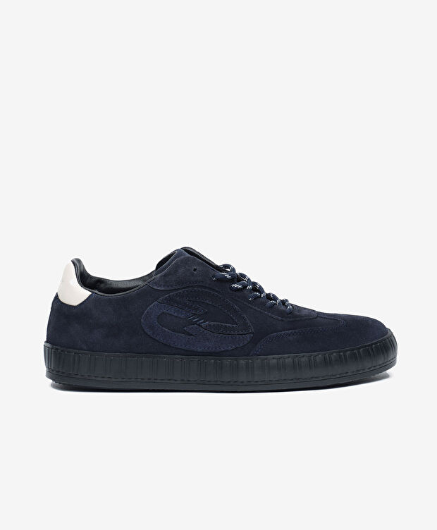 Erkek Lacivert Hakiki Deri Sneaker Ayakkabı - 1