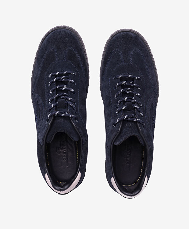 Erkek Lacivert Hakiki Deri Sneaker Ayakkabı - 5