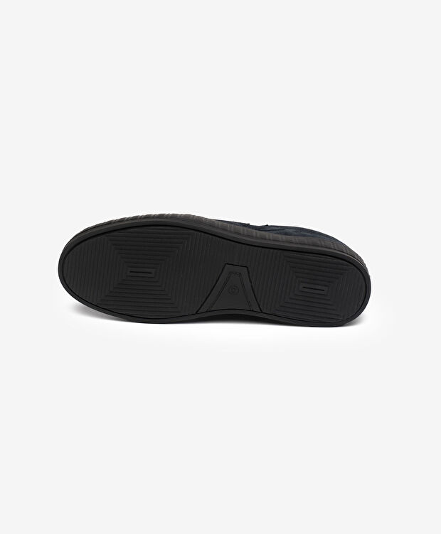 Erkek Lacivert Hakiki Deri Sneaker Ayakkabı - 6