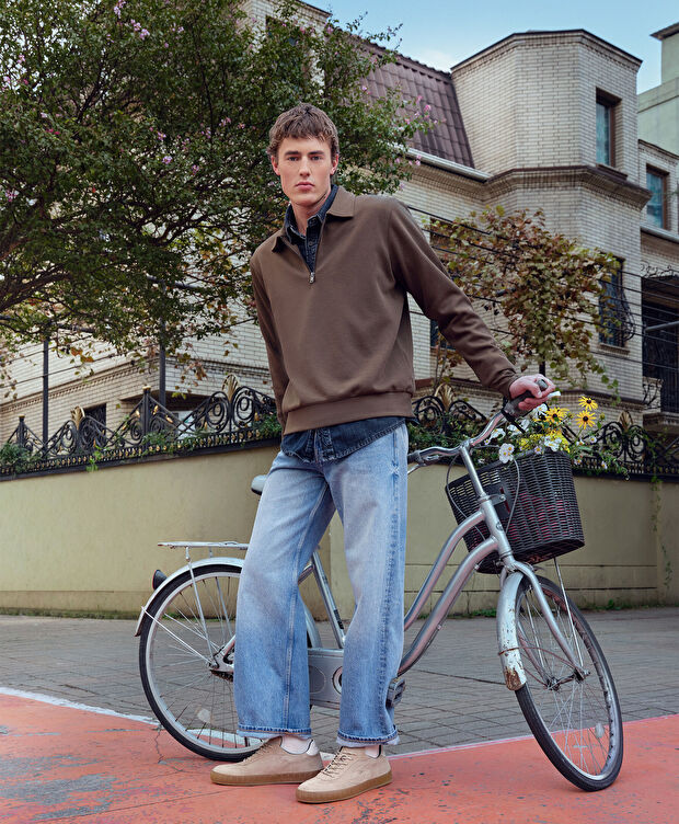 Erkek Vizon Hakiki Deri Sneaker Ayakkabı - 9