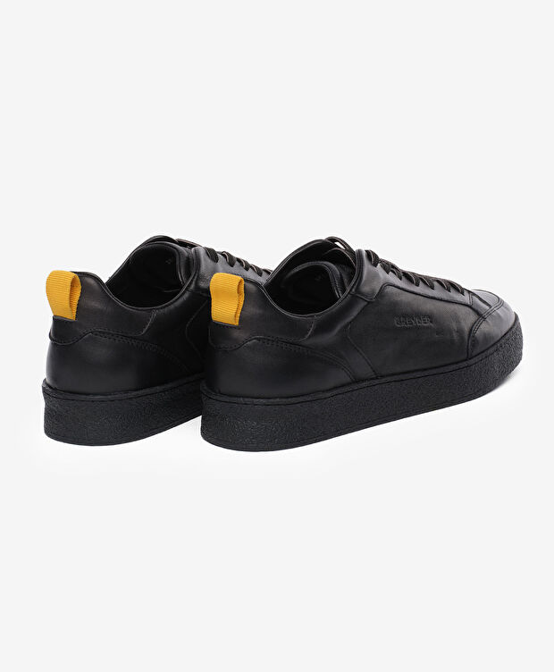 Erkek Siyah Hakiki Deri Sneaker Ayakkabı - 4