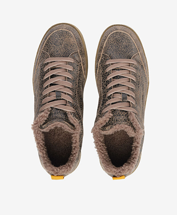 Erkek Siyah Ekru Hakiki Deri Sneaker Ayakkabı - 5