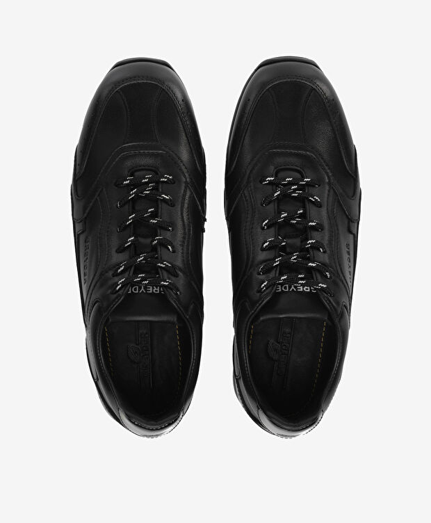 Erkek Siyah Hakiki Deri Spor Ayakkabı - 5