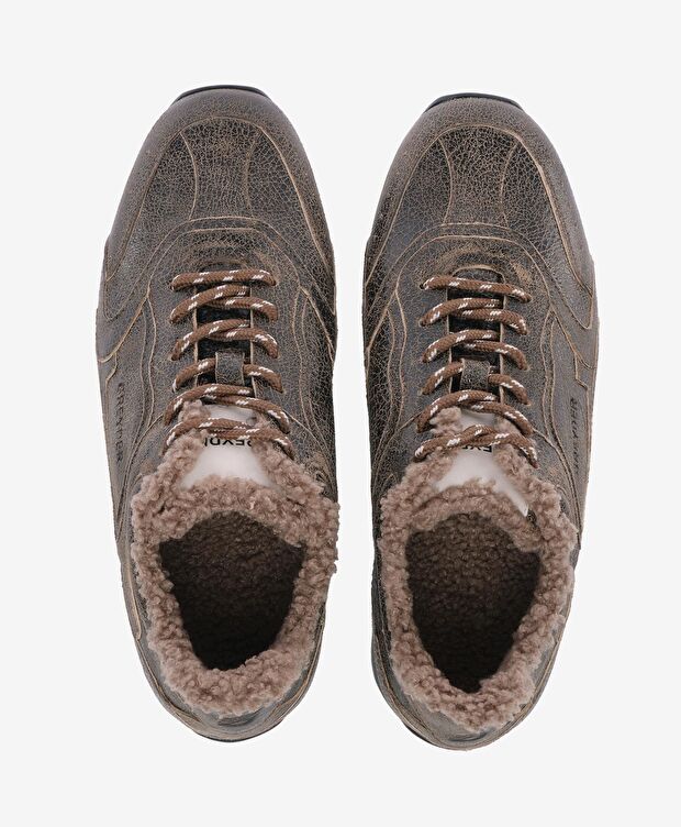 Erkek Siyah Ekru Hakiki Deri Spor Ayakkabı - 5