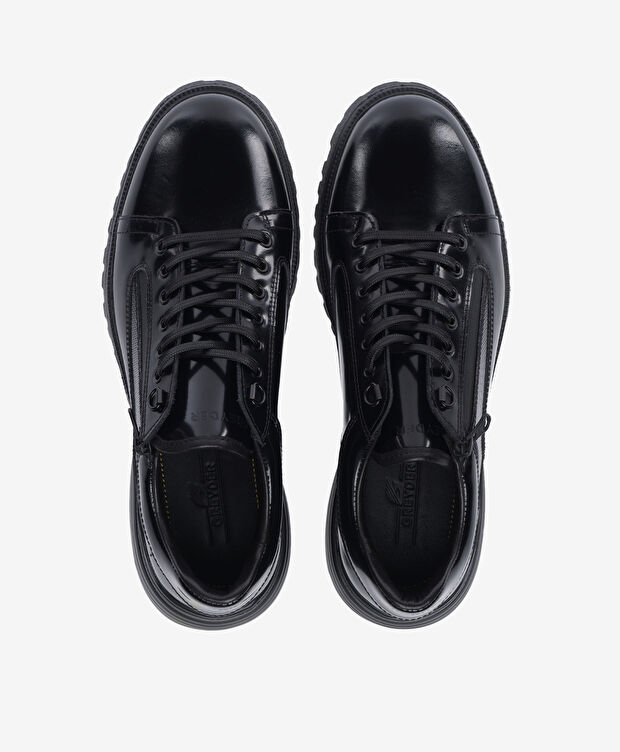 Erkek Siyah Hakiki Deri Ayakkabı - 5