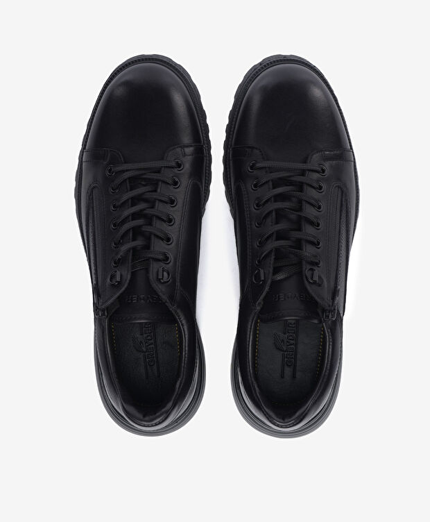 Erkek Siyah Hakiki Deri Ayakkabı - 5