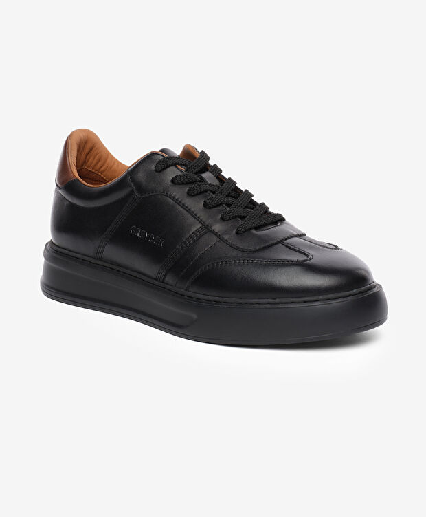 Erkek Siyah Hakiki Deri Sneaker Ayakkabı - 2