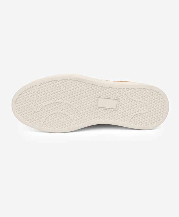 Erkek Bej Hakiki Deri Sneaker Ayakkabı - 6