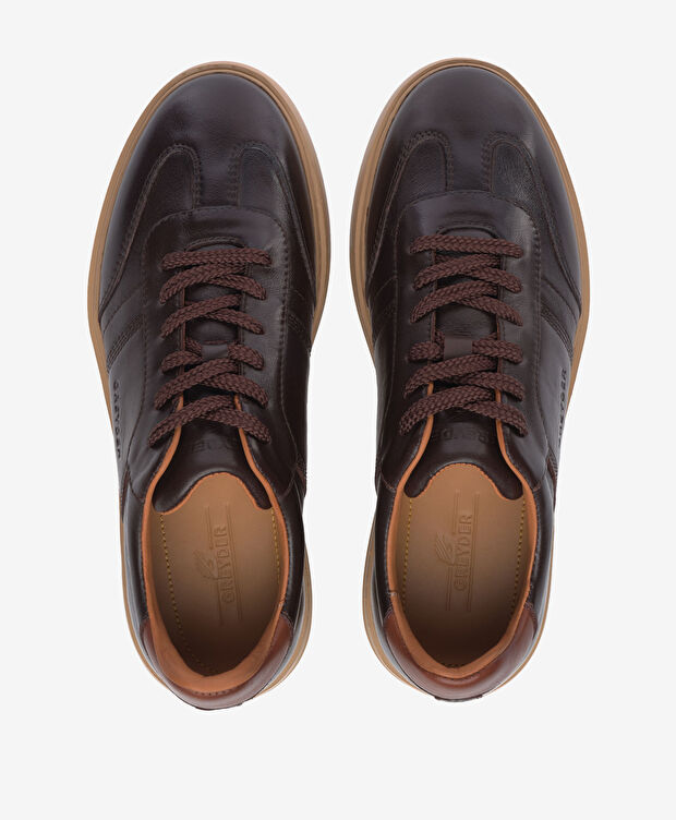 Erkek Kahverengi Hakiki Deri Sneaker Ayakkabı - 5