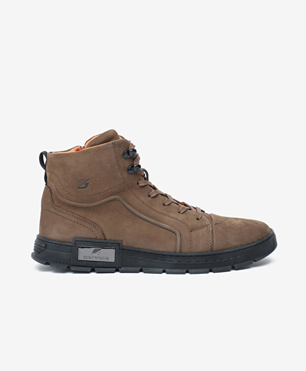 Erkek Duman Hakiki Deri Sneaker Bot - 1