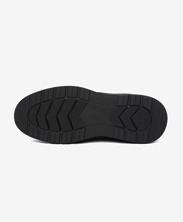 Erkek Siyah Hakiki Deri Sneaker Bot - 5
