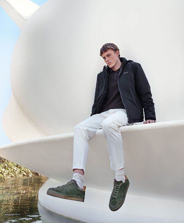 Erkek Siyah Suya Dayanıklı Kaz Tüyü Mont - 12