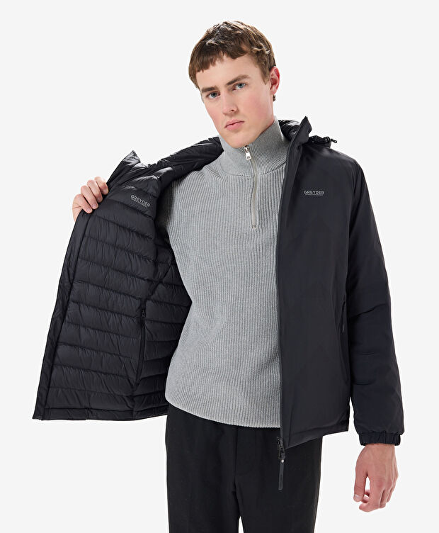 Erkek Siyah Suya Dayanıklı Kaz Tüyü Mont - 6