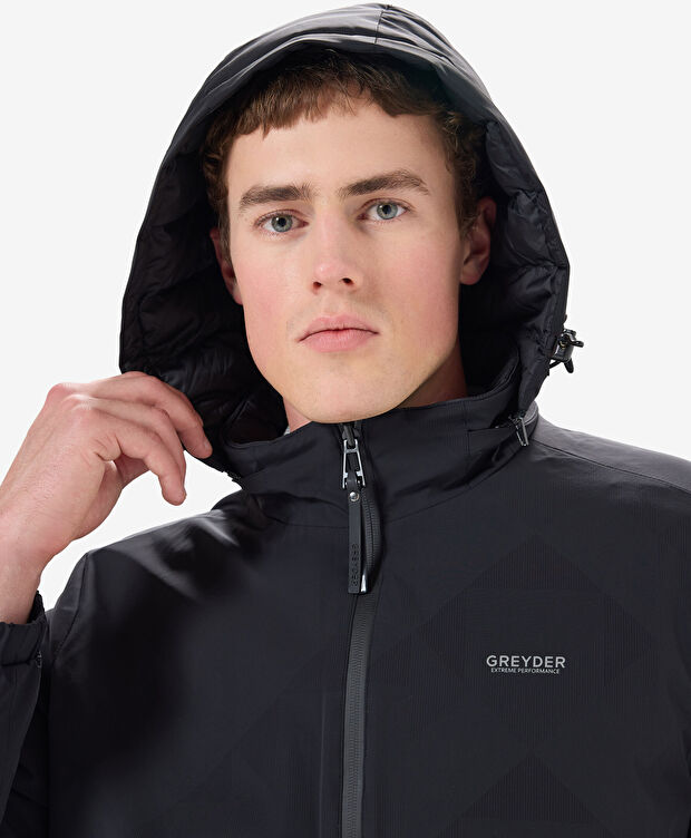 Erkek Siyah Suya Dayanıklı Kaz Tüyü Mont - 7