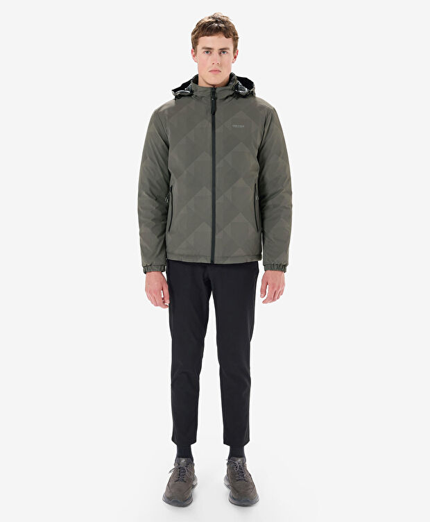 Erkek Haki Suya Dayanıklı Kaz Tüyü Mont - 4