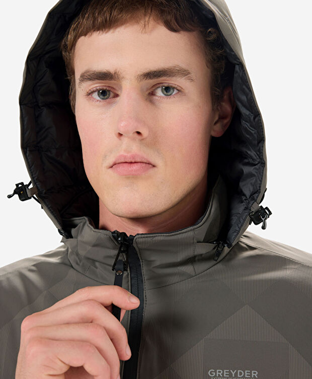 Erkek Haki Suya Dayanıklı Kaz Tüyü Mont - 6