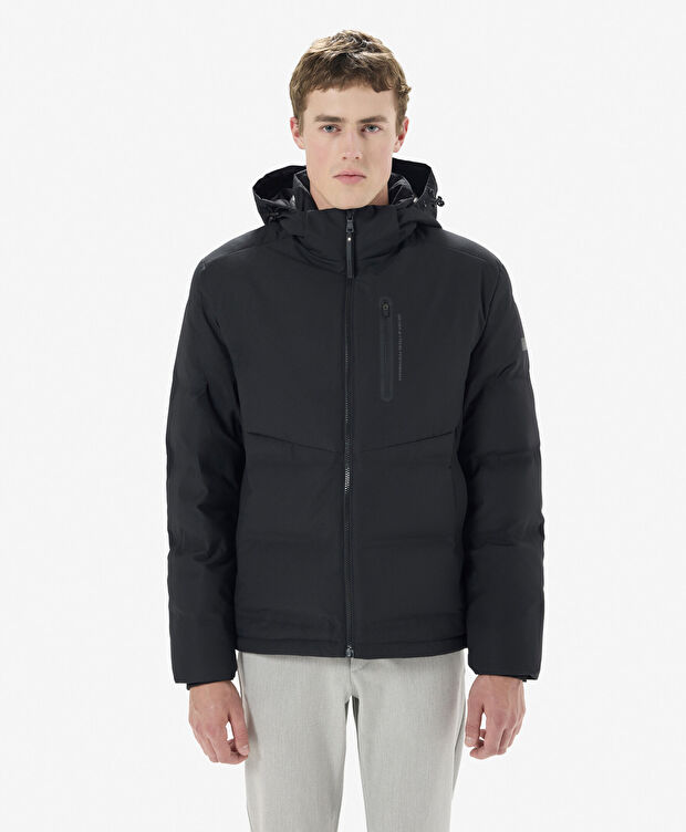 Erkek Siyah Suya Dayanıklı Kaz Tüyü Mont - 1