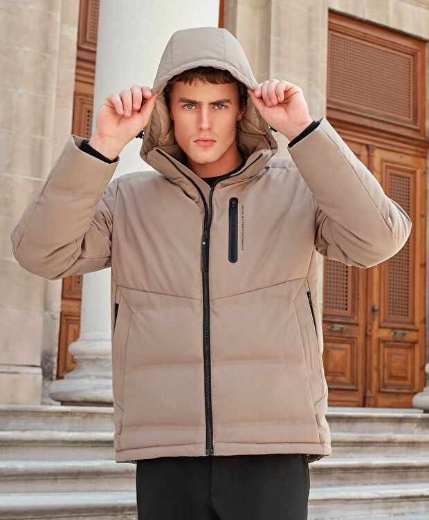 Erkek Vizon Suya Dayanıklı Kaz Tüyü Mont - 12