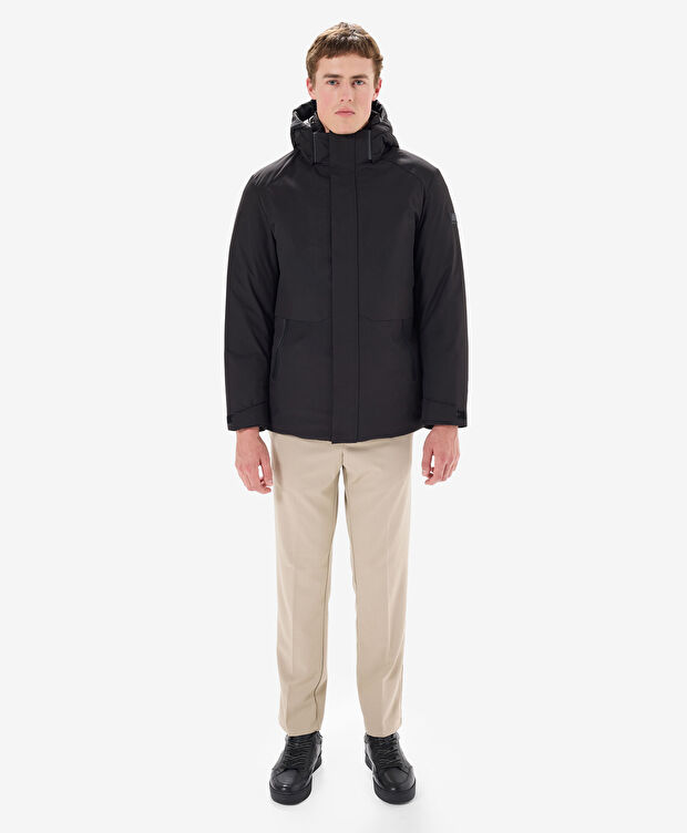 Erkek Siyah Suya Dayanıklı Kaz Tüyü Mont - 4