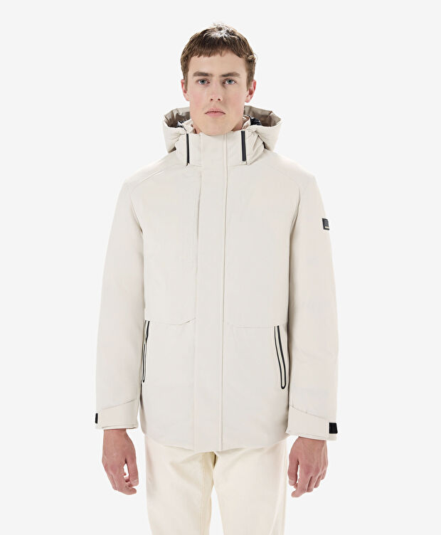 Erkek Ekru Suya Dayanıklı Kaz Tüyü Mont - 1