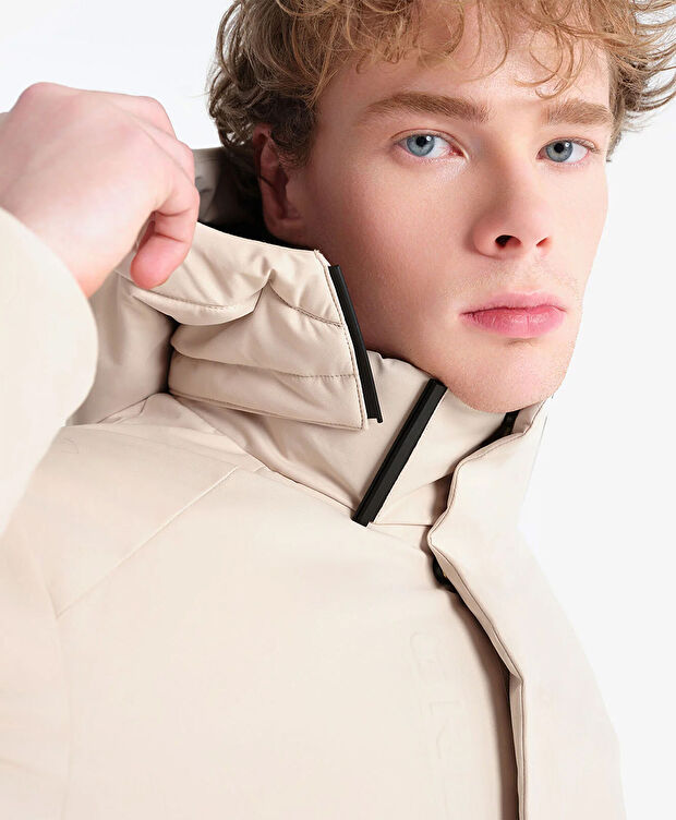 Erkek Ekru Suya Dayanıklı Kaz Tüyü Mont - 8