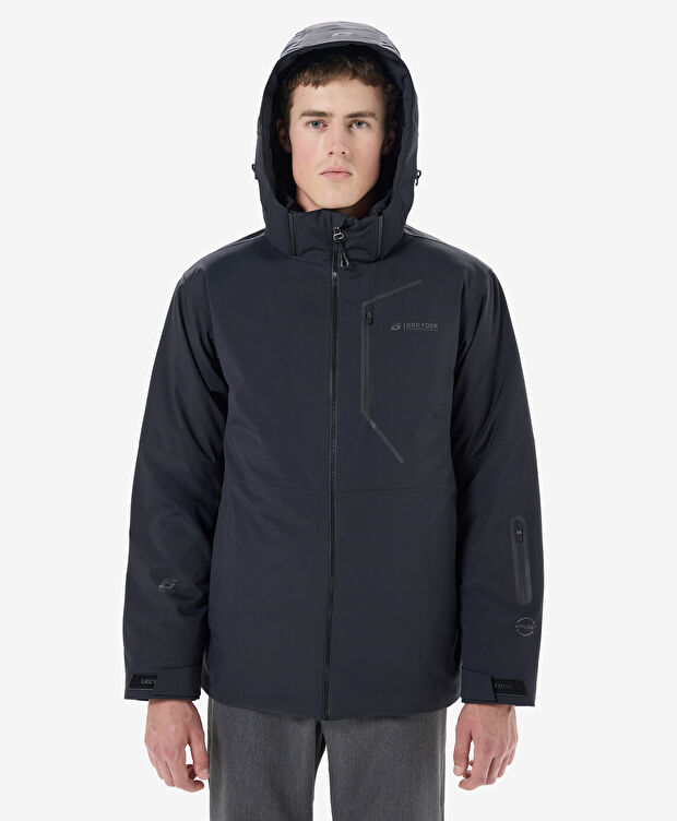 Erkek Siyah Su Geçirmez Kaz Tüyü Mont - 1